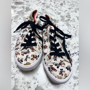 Disney Women’s Sneakers with Mickey Mouse Print - Black, Red, and White